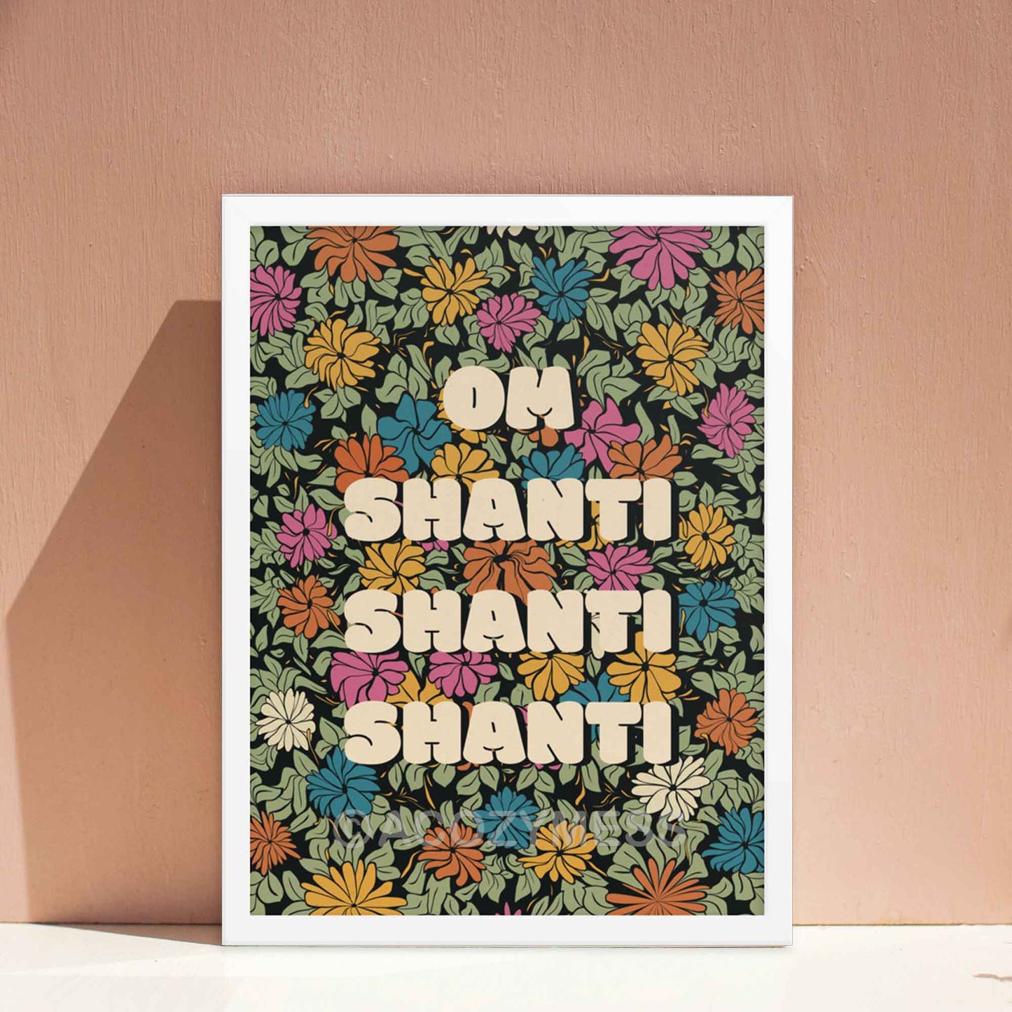 Om Shanti Print, Spiritual Wall Art, Spiritual Gifts, Peace Mantra Print