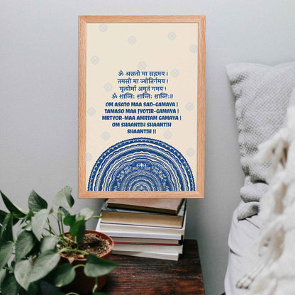 Om Asato Maa Sadgamaya - Mandala Mantra Poster | Spiritual Wall Art | Yoga Room Decor - A Cozy Mess