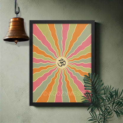 OM Spiritual Art Poster, Meditation Chant Print,  Giclée printing quality, Colorful Decor - A Cozy Mess