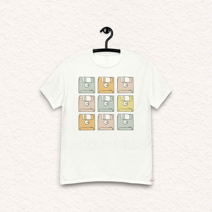 floppy disk art tech tshirt in white color