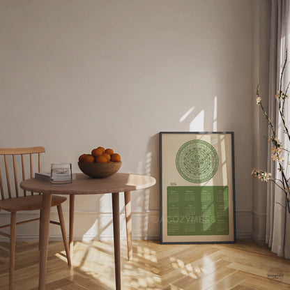 2026 Calendar for Home & Office | Yearly Calendar In Green & Beige