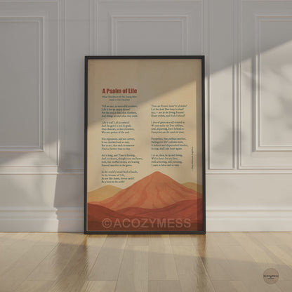 A Psalm of Life Longfellow Poem Art Poster