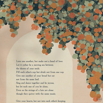 Kahlil Gibran on Marriage Wall Art | Love Poem Print