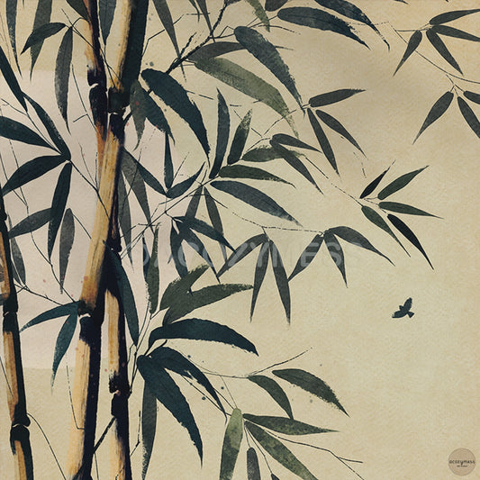 Bamboo wall art print for zen decor