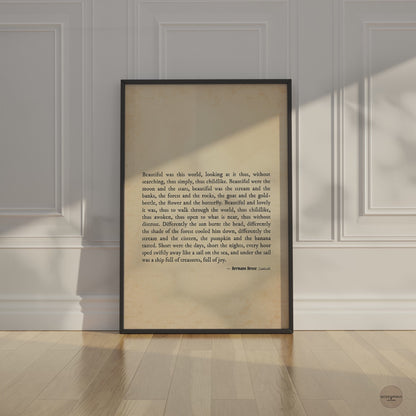 Siddhartha Quote Poster – A Childlike Wonder of the World | Meditative Poster