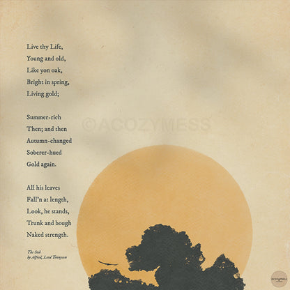Alfred Lord Tennyson The Oak Poetry Poster - Victorian Literature & Poem Art Print