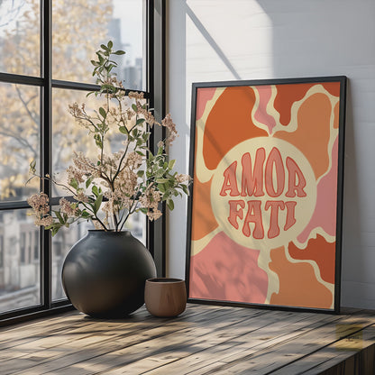 Amor Fati Poster | Stoic Poster with Abstract Design| Stoic Philosophy Poster for Home or Office