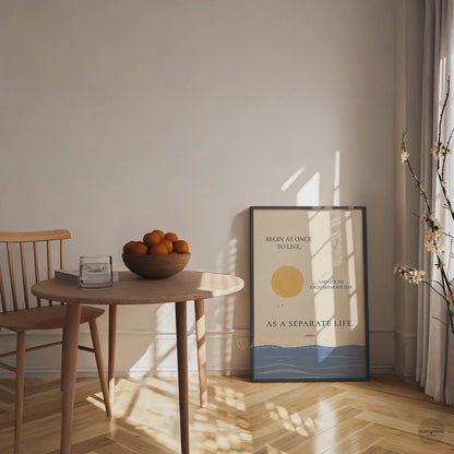 Affiche murale avec citation de Sénèque – « Commencez dès maintenant à vivre » – Philosophie stoïcienne