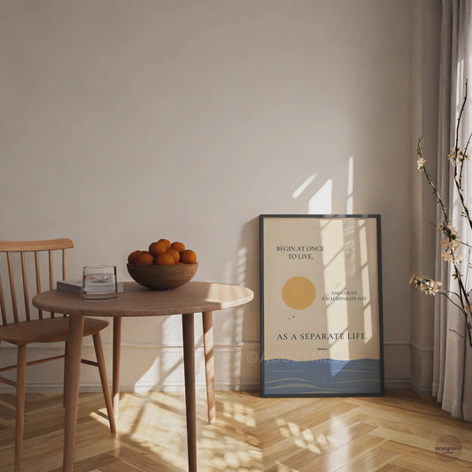 Affiche murale avec citation de Sénèque – « Commencez dès maintenant à vivre » – Philosophie stoïcienne