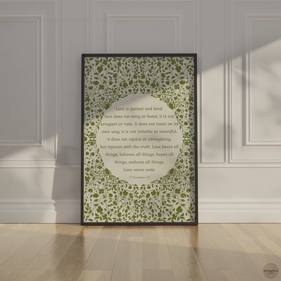 Bible verse floral wall poster