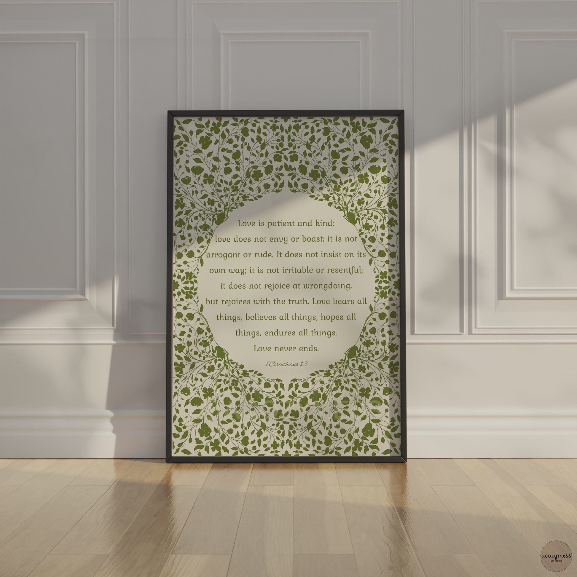 Bible verse floral wall poster