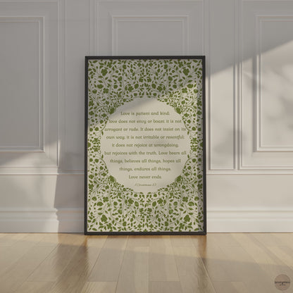 Bible verse floral wall poster