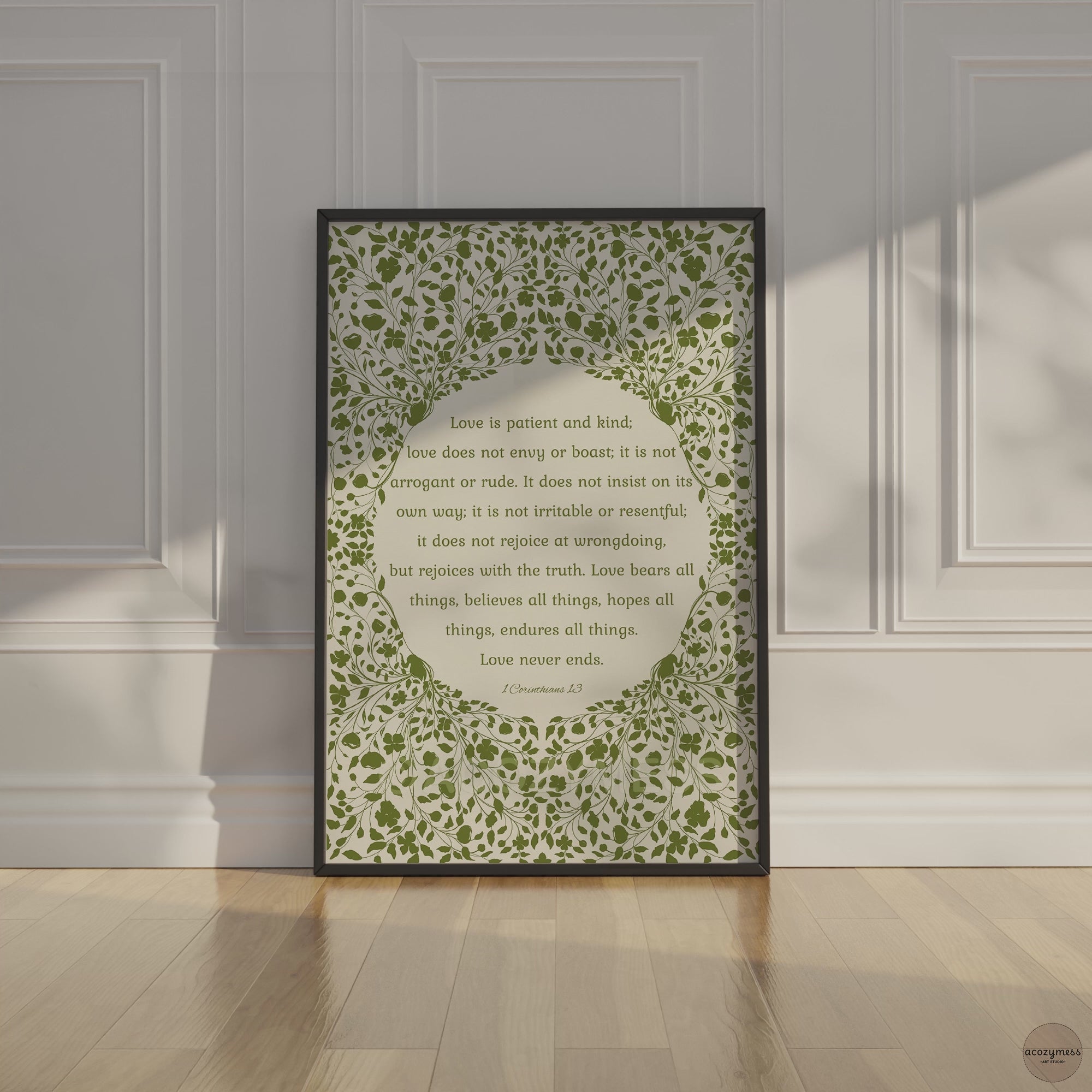 Bible verse floral wall poster