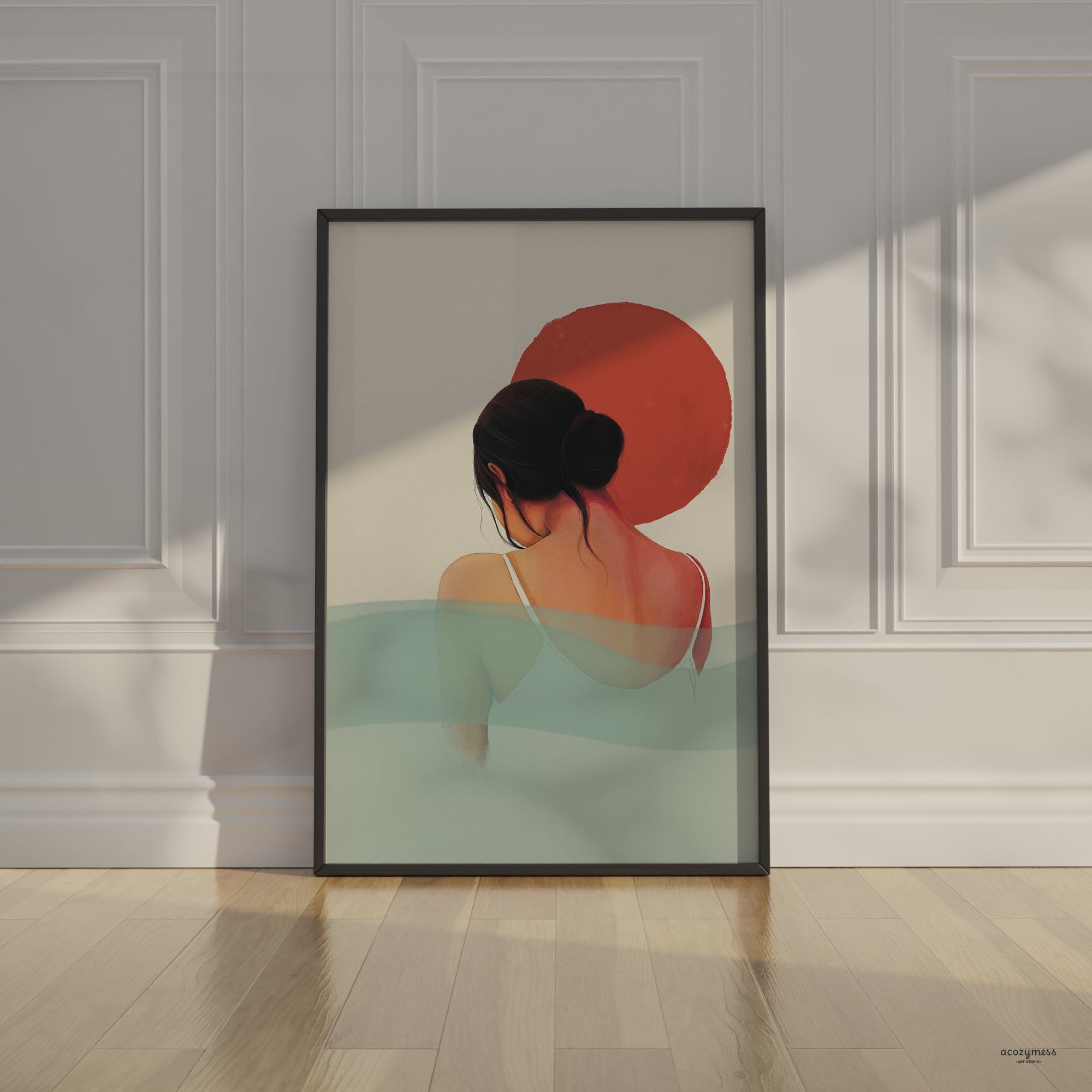 Sun and water natured inspired woman wall art.