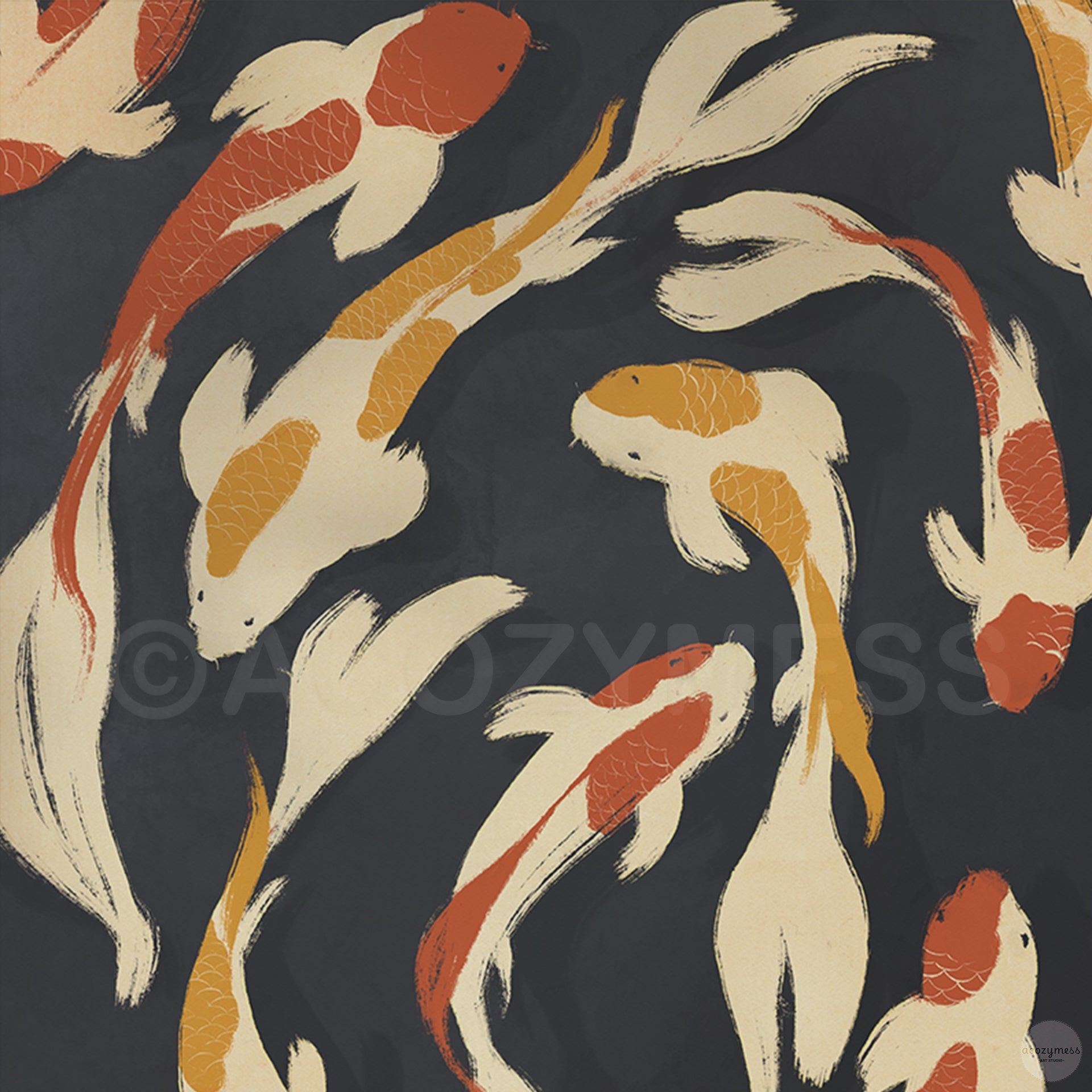 koi fish wall art poster