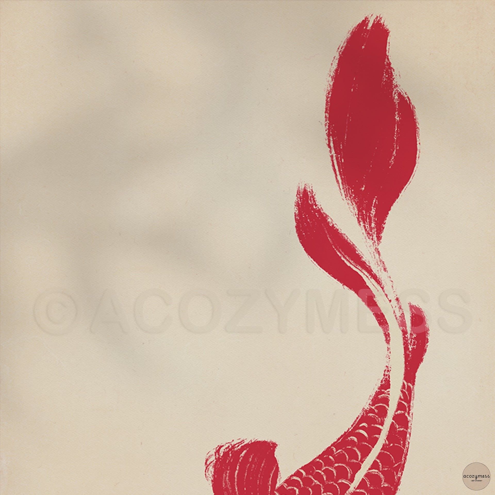 Koi fish wall art poster for japandi style decor