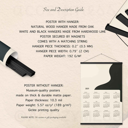 description of material for calendar 2025