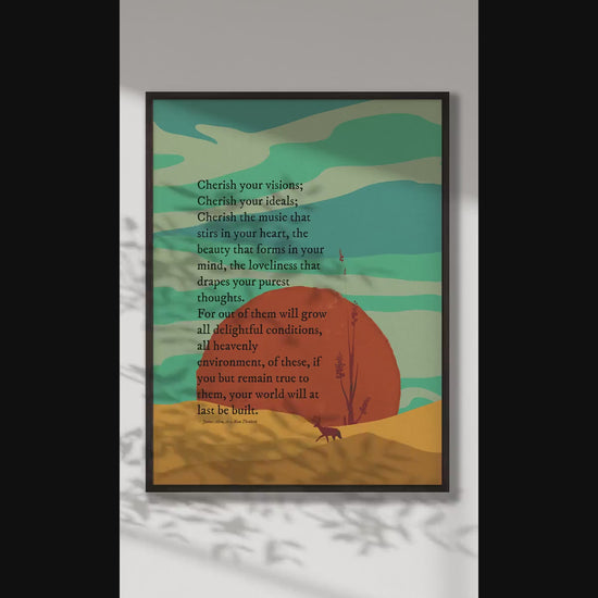 Cherish Your Visions Poster, James Allen Quote Print