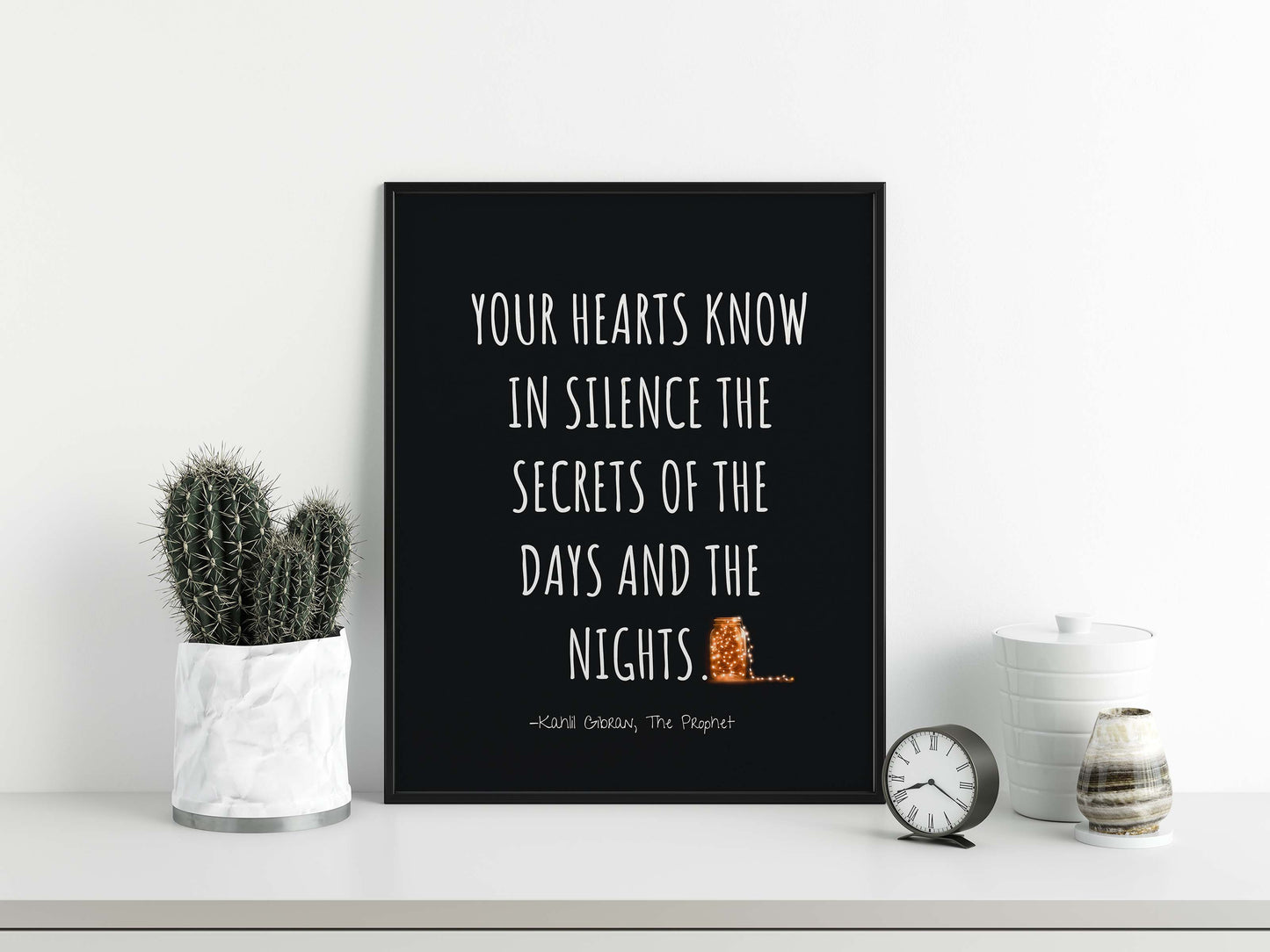 On Silence, Kahlil Gibran Quote, Yoga Room Decor, Vertical Wall Art Poster - A Cozy Mess