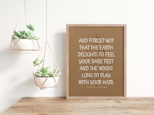 Kahlil Gibran Quote poster in wood frame