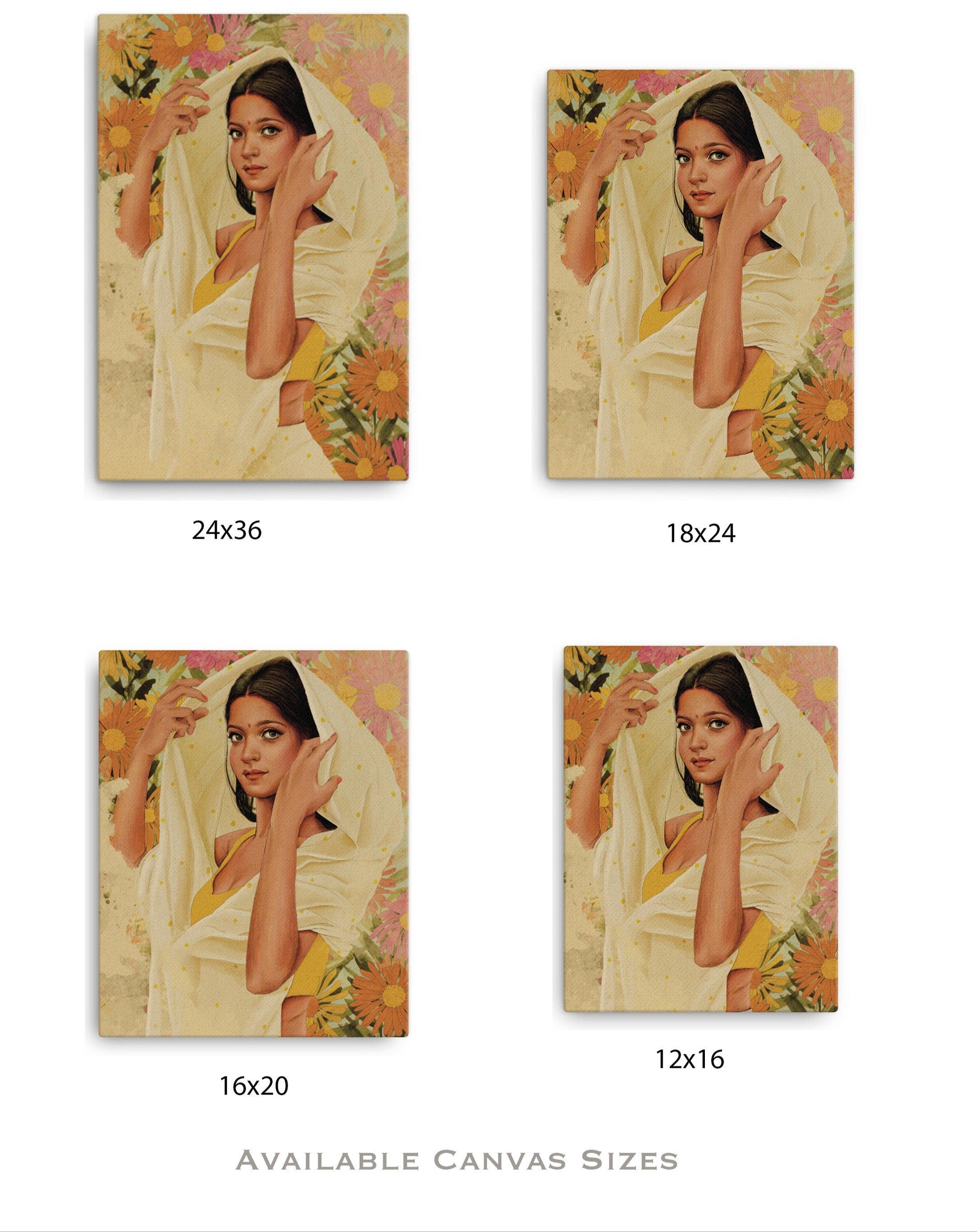 Indian Woman canvas wall art prints