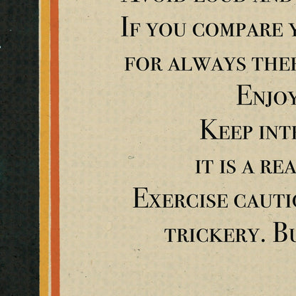 close up image of Desiderata Poem Poster