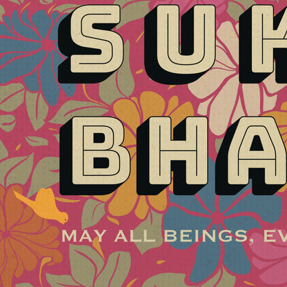 Lokah Samastah Sukhino Bhavantu, Peace Mantra Poster, Meditation Chant Print