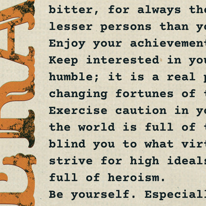 Desiderata Poem Poster
