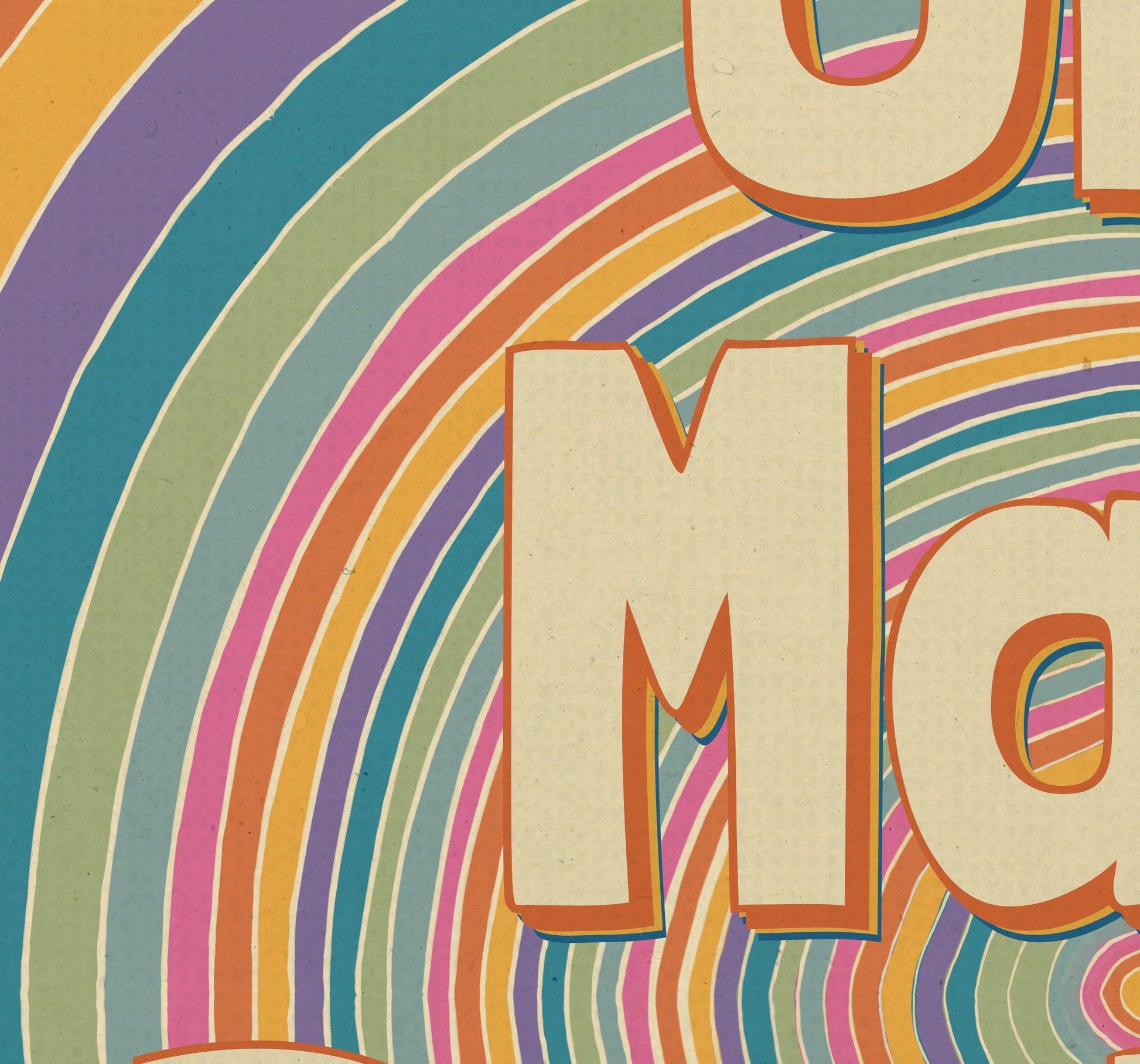 Om Mani Mantra Print in colorful design poster zoomed image