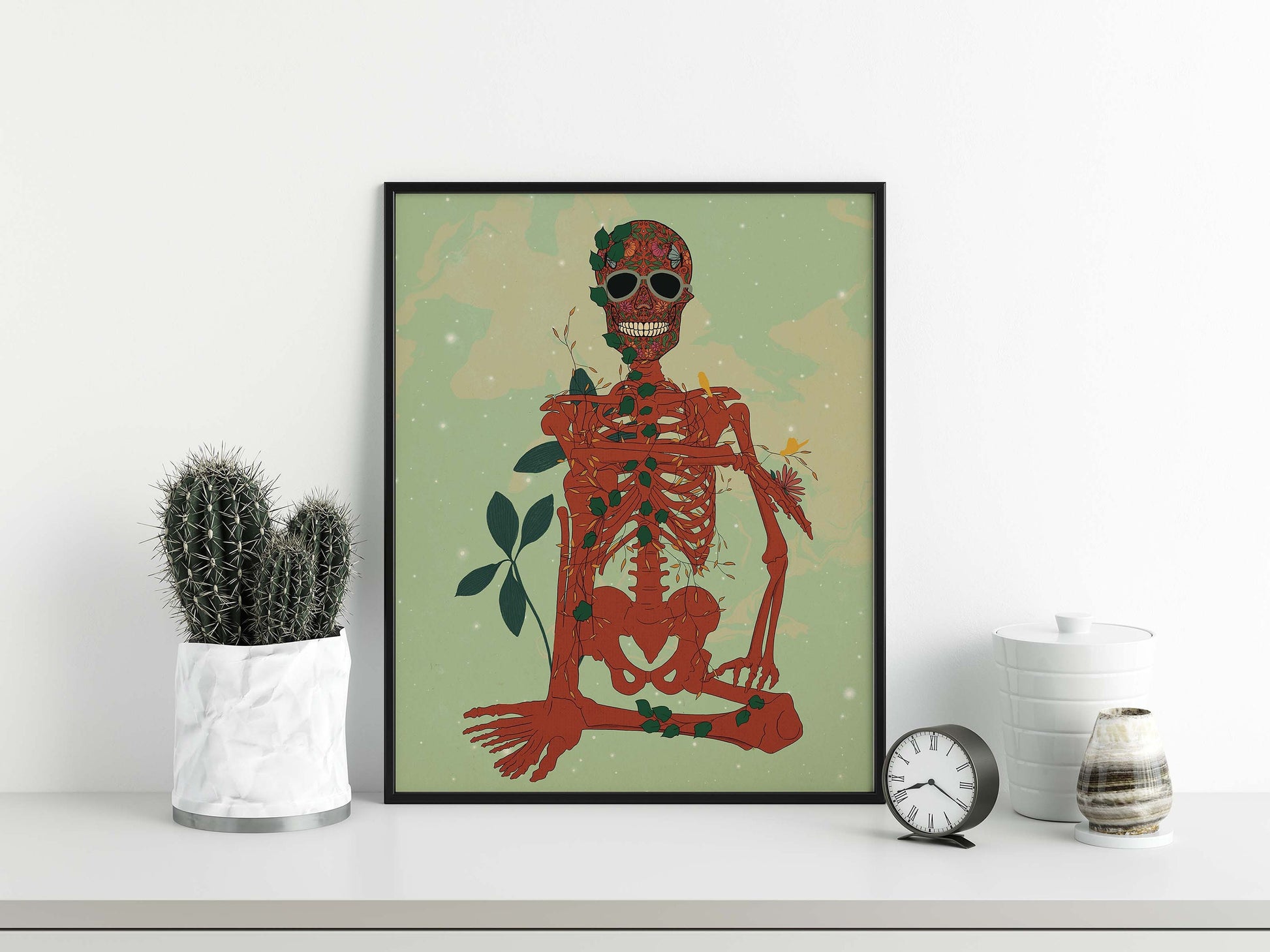 SKeleton Art Poster, Skeleton Wall Art, Skeleton Print