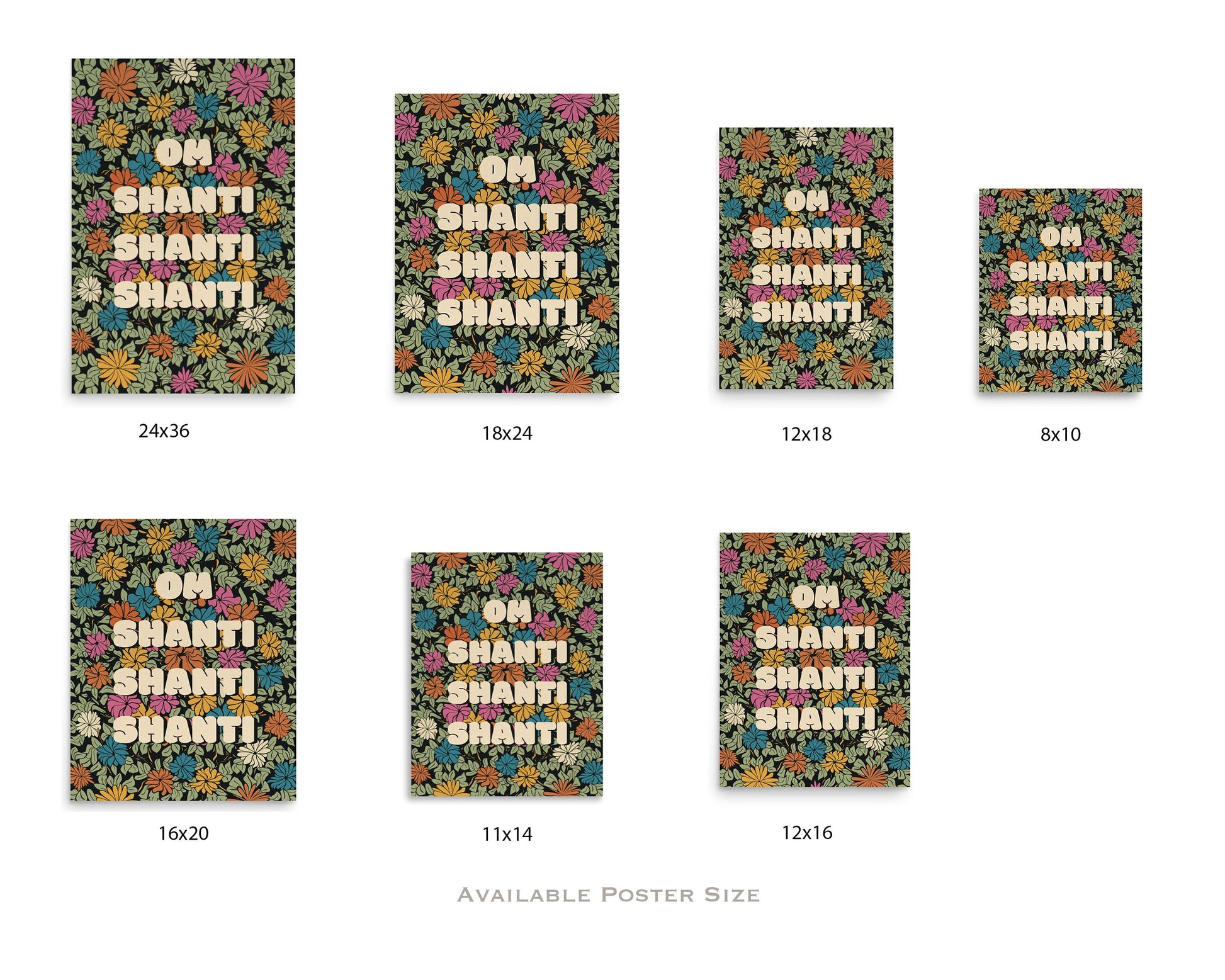 Om Shanti Print, Spiritual Wall Art, Spiritual Gifts, Peace Mantra Print