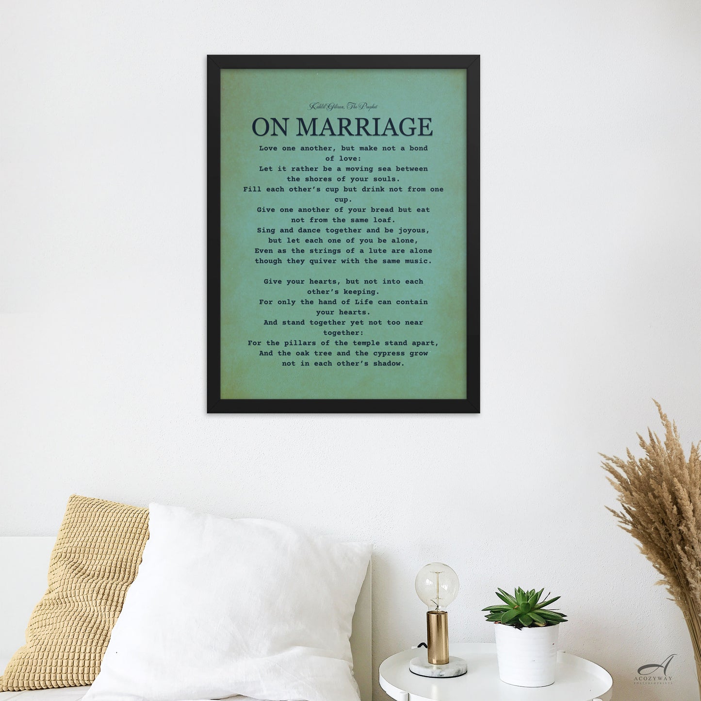 Kahlil Gibran on Marriage Poster, Love Poem Print