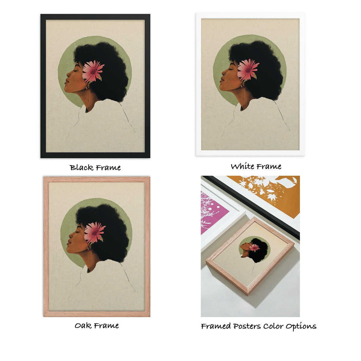 Black Woman Poster, Woman Portrait, Female Art Print, Wall Art Poster
