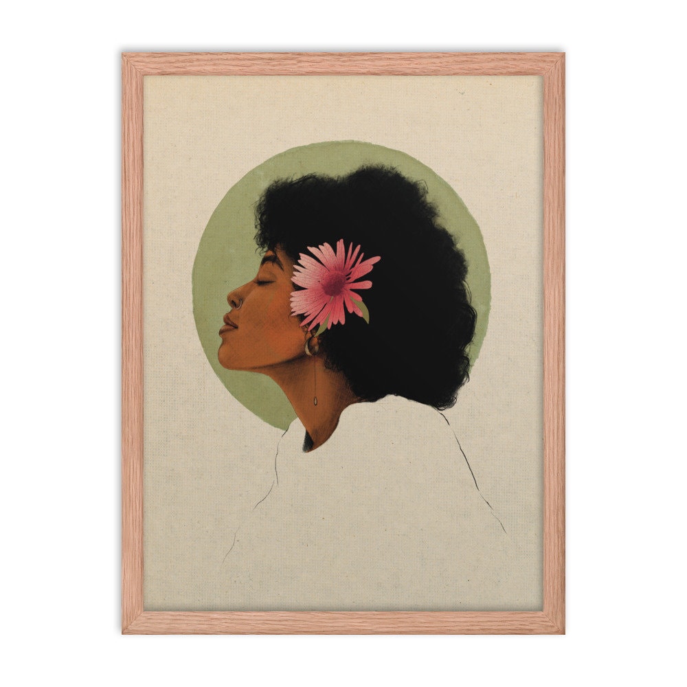 Black Woman Poster, Woman Portrait, Female Art Print, Wall Art Poster