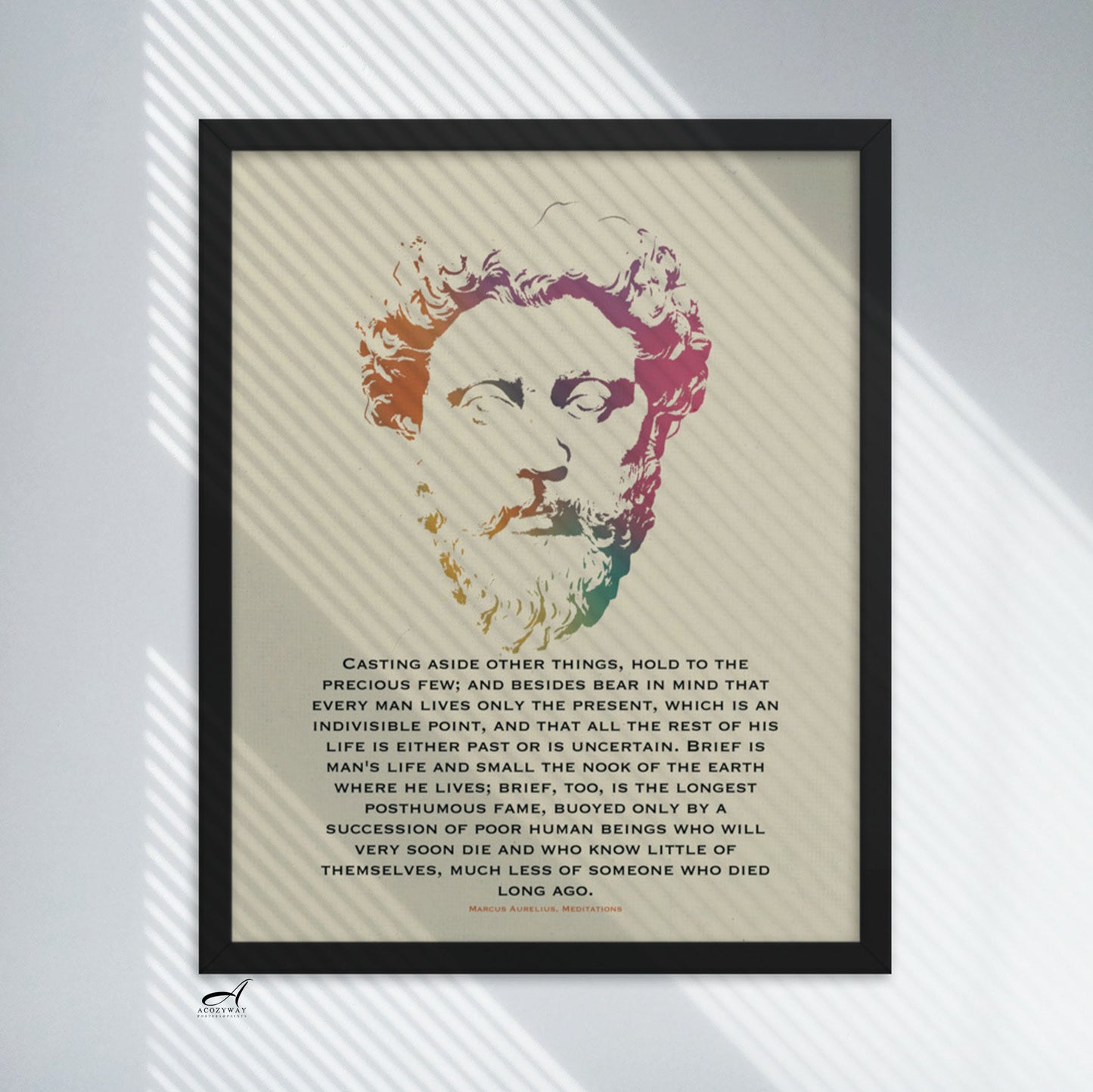 Marcus Aurelius Print, Stoic Poster, Stoicism Print, Poster/Framed Poster/Canvas