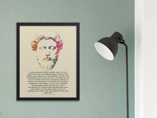 Marcus Aurelius Print, Stoic Poster, Stoicism Print, Poster/Framed Poster/Canvas