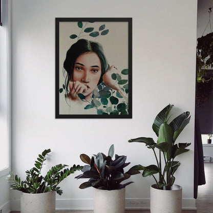 Woman Art Print, Girl Poster, Nature Poster, Earthly Decor, Poster/Framed Poster/Canvas