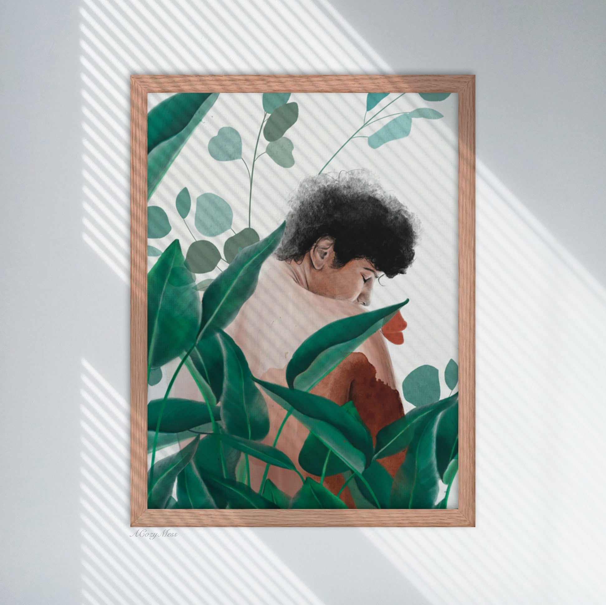 Plant Lovers, Man Art Print, Portrait Art, Wall Art Poster, Giclée printing quality