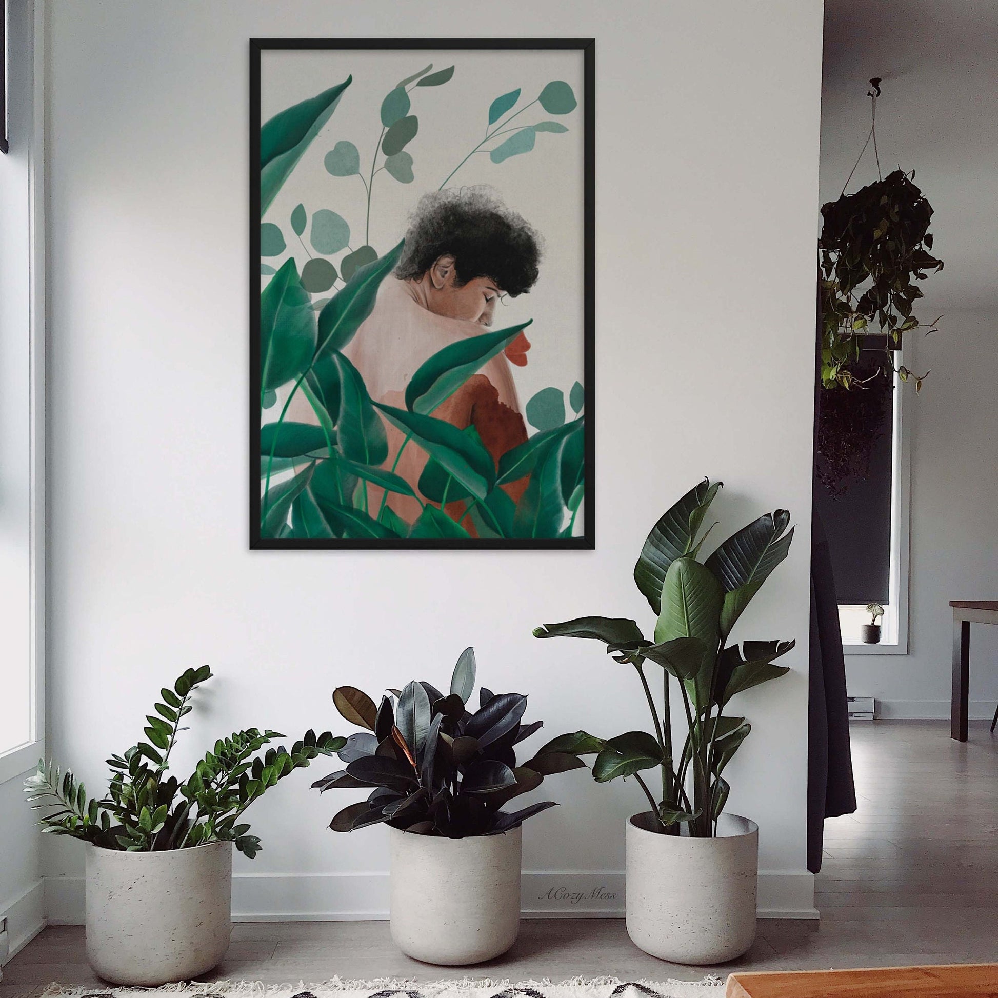 Plant Lovers, Man Art Print, Portrait Art, Wall Art Poster, Giclée printing quality