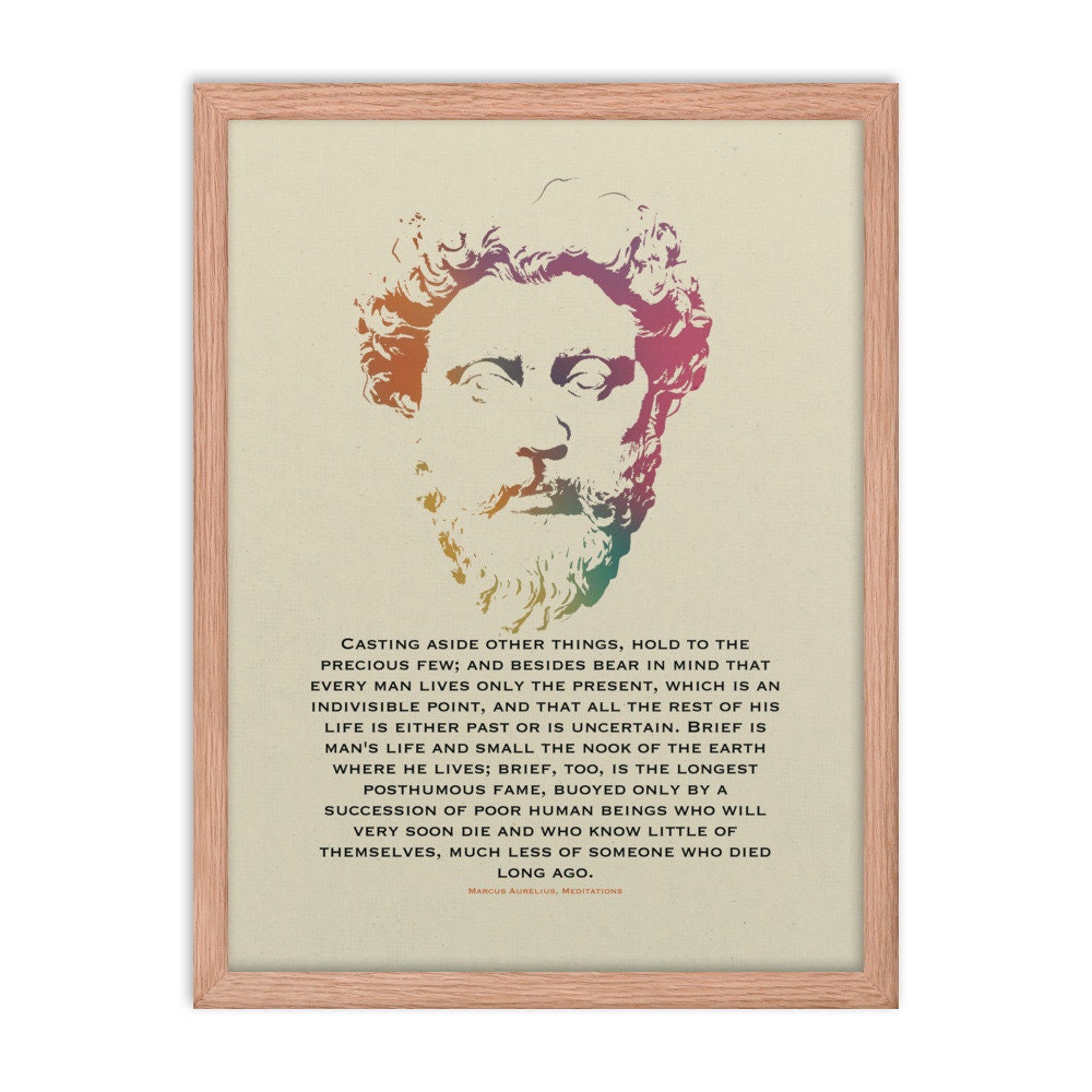 Marcus Aurelius Print, Stoic Poster, Stoicism Print, Poster/Framed Poster/Canvas