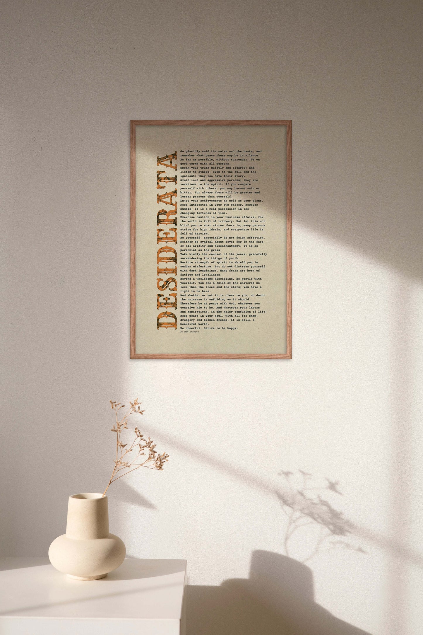 Desiderata Poem Poster, Inspirational Poetry, Grad Gift Print
