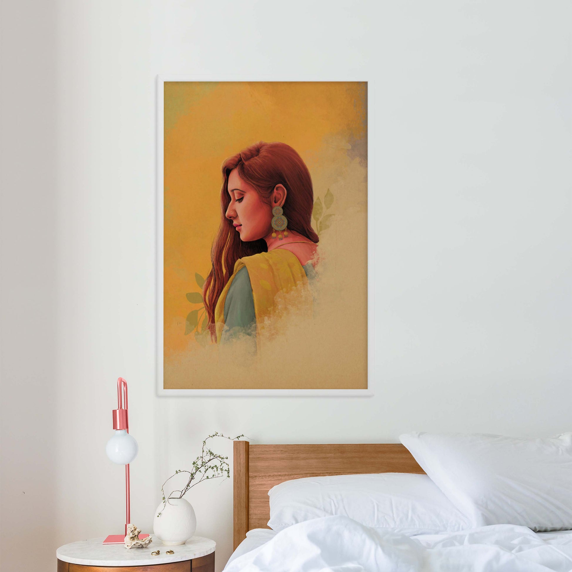 Indian Wall Art, Woman in Saree, Wall Art Decor, Canvas & Posters
