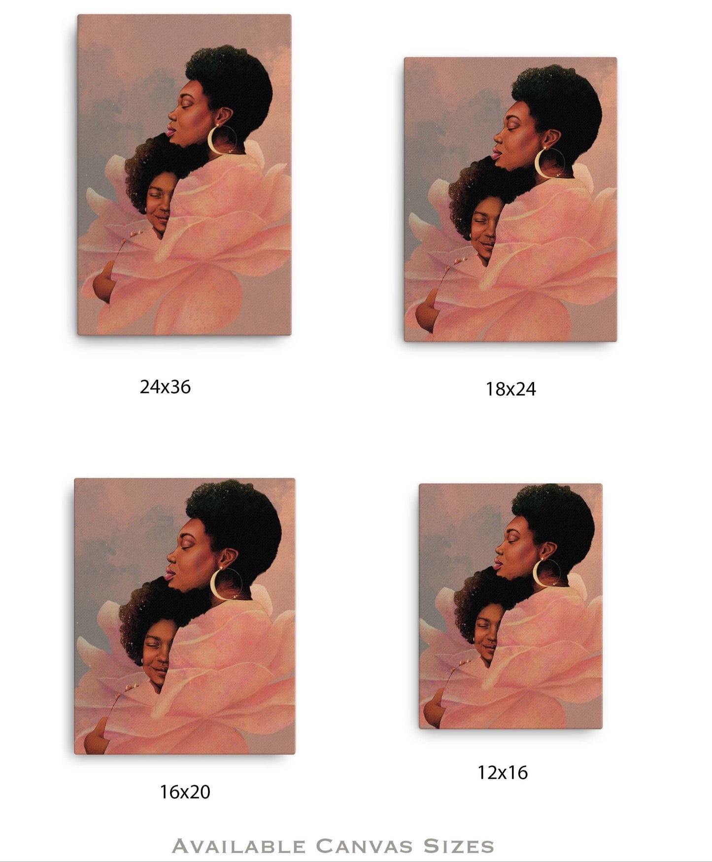 Mother and Daughter Wall Art, African American Artwork